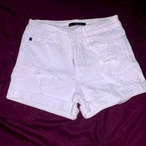 White jean shorts